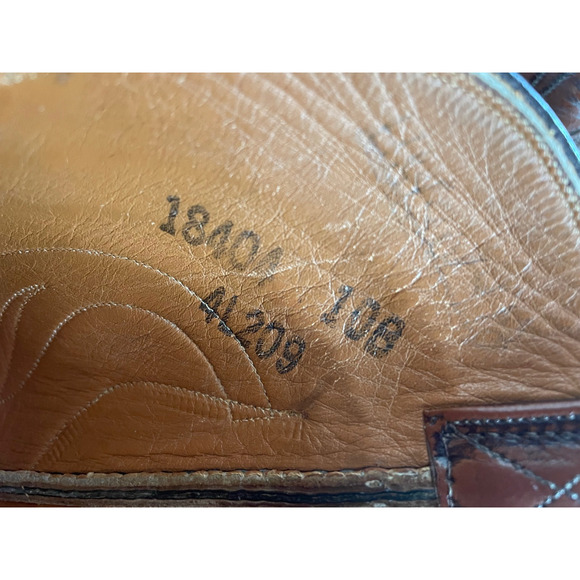Lucchese San Antonio Vintage Cowboy Boots Brown Leather 10B USA Western main image 9
